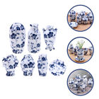 7pcs &amp; White Porcelain Vases 1:12 Dollhouse Chinese Style Ceramics-ME
