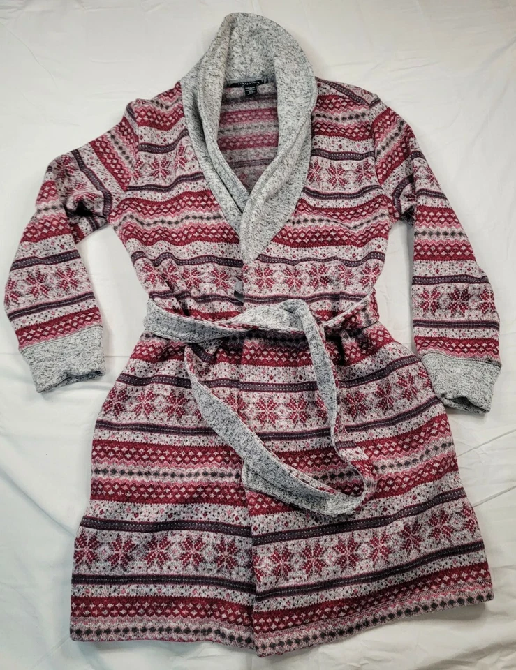 Bata Nautica para mujer extra pequeña/S roja polar gris ropa de dormir Fair Isle  Foto 1 de 4