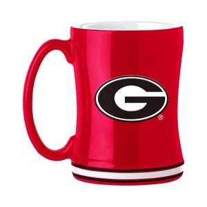 Georgia Bulldogs Coffee Mug 14oz Sculpted Relief Team Color - Picture 1 of 1