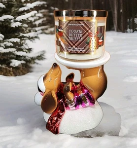 Bath & Body Works Dachshund Christmas Tree Pedestal Candle Holder Brand New - Picture 1 of 6