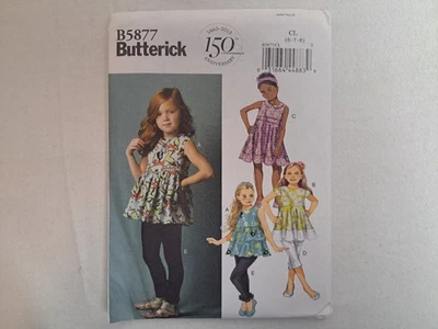 Butterick Pattern - Children's Top, Tunic, Dress, Belt, & Leggings (6-8) #B5877 - Image 1 of 4