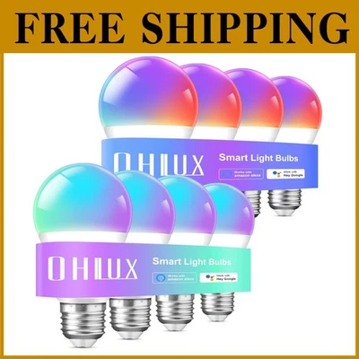 Smart Light Bulbs 8Pack, RGB Color Changing, 100W Equivalent - Image 1 of 4