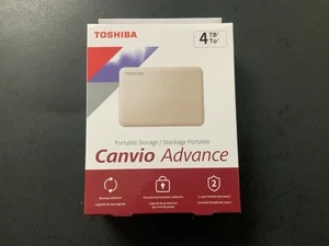 Toshiba Portable Canvio Advance 4TB External Hard Drive HDD White DTCA40 - Picture 1 of 4