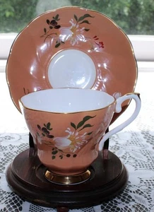 ORANGE ROYAL GRAFTON HAND PAINTED TEA CUP & SAUCER- BONE CHINA - ENGLAND - #9065 - Picture 1 of 1