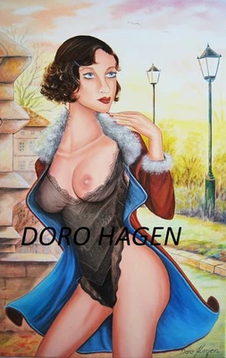 Doro Hagen Original Öl Zeichnung Leinwand Keilrahmen 60 x 40 cm Malerei Gemälde - Bild 1 von 3