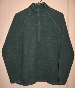 EDDIE BAUER maglione pullover donna pile verde scuro con zip; taglia large - Foto 1 di 6