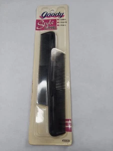 2 Goody Unbreakable Pocket Dressing Combs USA VINTAGE 1994 Black #125/4 00639 - Picture 1 of 4