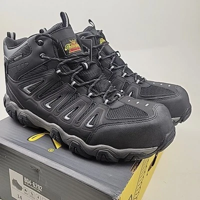 Thorogood Crosstrex Mid Comp Toe Work Shoes Black Waterproof Men's Size 14 W - Image 1 of 4