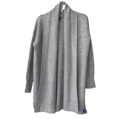 Eddie Bauer S Mantón Cuello Plumero Largo Abierto Cárdigan Gris Suéter Relajado Foto 1 de 4