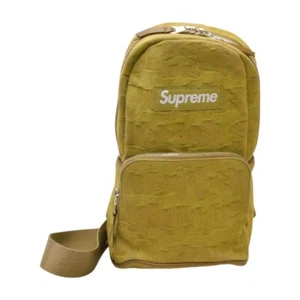 Supreme FAT TIP JACOUARD DENIM SLING BAG 22SS Body Bag Khaki - Picture 1 of 20