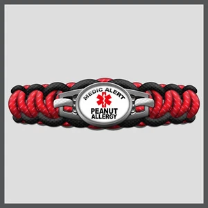 Handgefertigt Medic Alert Medizinische Warnung Individuelles Paracord Bettelarmband - Bild 1 von 6