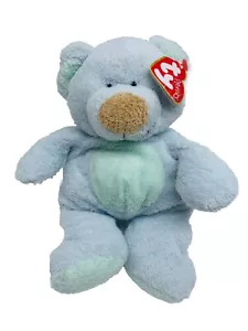Ty Pluffies Orsacchiotto Bluebeary Peluche Morbido Blu Verde Imbottito Beanie 9” 2002 - Foto 1 di 12