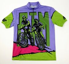 K2 MTB Men's Medium Vintage Green Mountain Biking Cycling Jersey Shirt Polyester