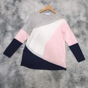 Frankie and Co Lightweight Colourblock Knit Top Womens 10 Pink Preppy Retro Y2K - Picture 1 of 13