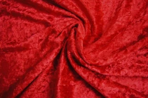 1+ Yard Red Crushed Velvet Fabric 67" X 44" - Picture 1 of 3