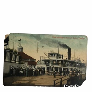 Toronto ON Boat Landing at Hanlan's Point Ontario Boat Ferry c1913 Postal F69 - Imagen 1 de 2