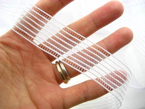 3ms 2,5cm Borte elastisch flach Organza Gummibund Rock unsichtbar elastisch - Bild 1 von 9