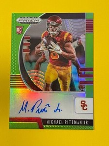 2020 Panini Prizm Draft Picks Auto Prizms Neon Green #145 Michael Pittman  #8/25