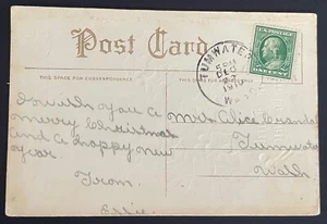Tarjeta postal de Tumwater, Washington - enviada por correo el 22 de diciembre de 1910 a la ciudad - WA - Imagen 1 de 2