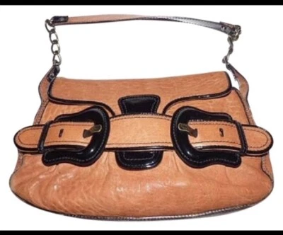 Auténtico bolso FENDI de cuero marrón y negro vintage y cartera a juego Foto 1 de 4