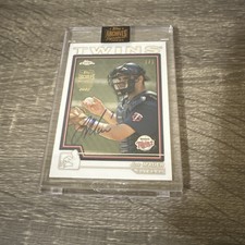 2022 2004 Topps Chrome Joe Mauer 1/1 Auto Archives #315 Minnesota Twins On Card