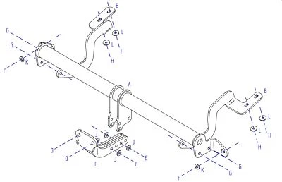Barra de remolque automotriz de brida fija Towtrust para furgoneta Peugeot Partner 2008 a 2018 Foto 1 de 4