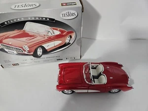 Testors 1-24 Die Cast Metal 57 Corvette Convertible Newly Built Super Nice - Picture 1 of 9