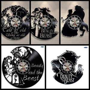Disney Die Schöne und das Biest - Schallplatten - Wanduhr Geschenk Muttertag - Bild 1 von 12