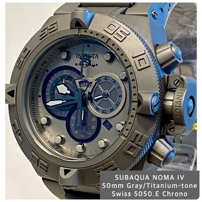50mm Titanium-Tone Bracelet | SUBAQUA NOMA IV |Swiss Chrono 5050.E Invicta Watch - Image 1 of 4