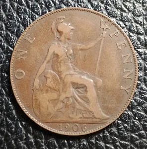 1906 Great Britain One Penny - Picture 1 of 2