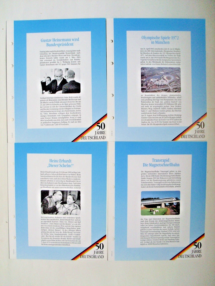 TELEFONKARTEN-Serie 50 Jahre Deutschland 4 Albumblätter+Folie OHNE TK's /Nr.G/6 - Bild 1 von 1