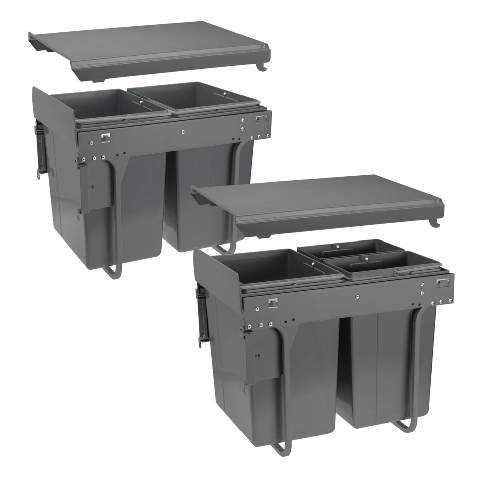 Pull Out Kitchen Waste Recycle Soft Close Dust Bin 400mm Front Fixing Cabinets - Image 1 of 1