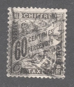 SELLO FRANCIA #J22 60c FRANCIA FRANQUEO DEBIDO 1884 USADO - Imagen 1 de 2