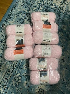 Bernat Softee Chunky Yarn 100G/3.5OZ Super Bulky 9 SKEINS BABY PINK NEW IN BAG - Picture 1 of 6
