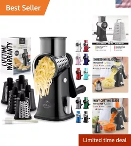 Versatile Hand Crank Cheese Grater & Vegetable Slicer - 5 Blades Included - Picture 1 of 12