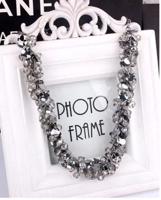 Новый дизайн цепочка со стразами кристалл коренастый нагрудник экипажа стиль заявление ожерелье P48 - Изображение 1 из 4