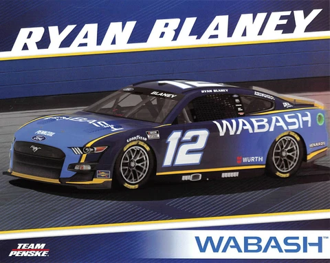 2022  RYAN BLANEY #12 WABASH  / TEAM PENSKE NASCAR CUP SERIES HANDOUT / POSTCARD Cover