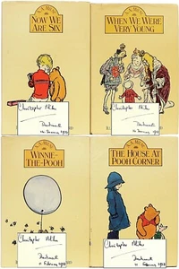 MILNE. The 4 Winnie The Pooh books EACH INSCRIBED BY CHRISTOPHER (ROBIN) MILNE ! - Picture 1 of 9