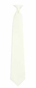 Corbata clásica con clip crema para hombre negocios bodas formales fiesta ocasiones - Imagen 1 de 2