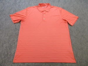 Greg Norman Polo Shirt Mens Extra Large Orange White Striped Golfing Golf Active - Picture 1 of 9