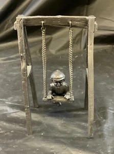 Michael Ricker Pewter Casting Turn Of The Century Park Boy on Swing 1994 - Picture 1 of 3