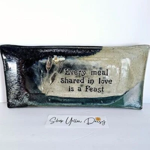 "Every Meal Shared In Love Is A Feast" Ceramic Glazed Platter Christian~F202.4 - Picture 1 of 5
