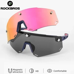 ROCKBROS MTB Polarized Sunglasses UV400 Magnetic Split Cycling Glasses - Picture 1 of 9