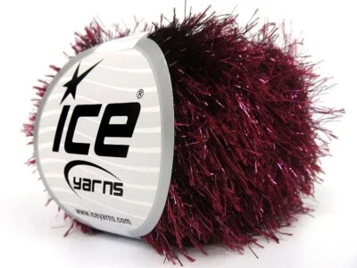 Burgundy Pink Eyelash Dazzle 50gr 82329 Ice Yarns Metallic Sparkle Yarn 60yds - Image 1 of 3