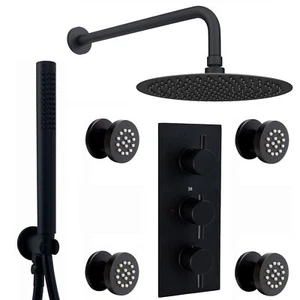 ENKI SH0169 Thermostatisches Duschset Rund Deckenkopf Mobilteil Badfüller Abfall - Bild 1 von 10