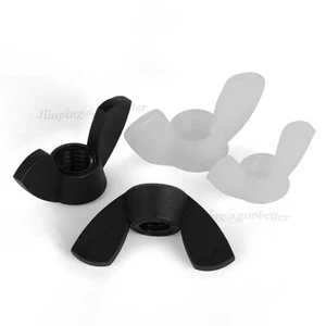 Nylon Wing Nuts Plastic Butterfly Nut Thumb M3 M4 M5 M6 M8 M10 M12 Black / White - Picture 1 of 9