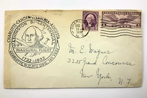 1932 US CDS FFC Charlotte-Camden-Columbia-Augusta Bi-Centennial Envelope 320C - Bild 1 von 4