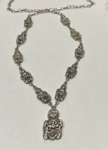 Carol Felley Storyteller Squash Sterling Link Chain Necklace Tribal Southwest - - Picture 1 of 8