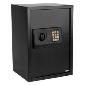 Digital Steel Safe Black Box w/Silver Gray Keypad Large Security Home Office - Picture 1 of 8