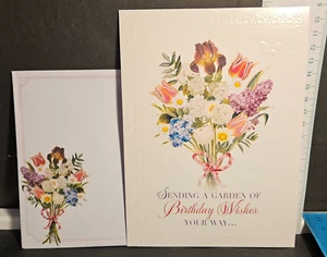 SENDING A GARDEN OF BIRTHDAY WISHES... Friend Birthday Greeting Card 7.5" X 5.5" - Picture 1 of 3